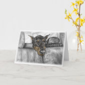 Dobermann-Reiten im Auto Karte (Gelbe Blume)