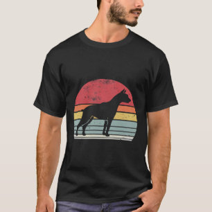 Dobermann Retro Vintage 60er 70er Sonnenuntergang T-Shirt