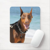 Dobermann - Rot - Schlechtes zum Knochen Mousepad (Mit Mouse)