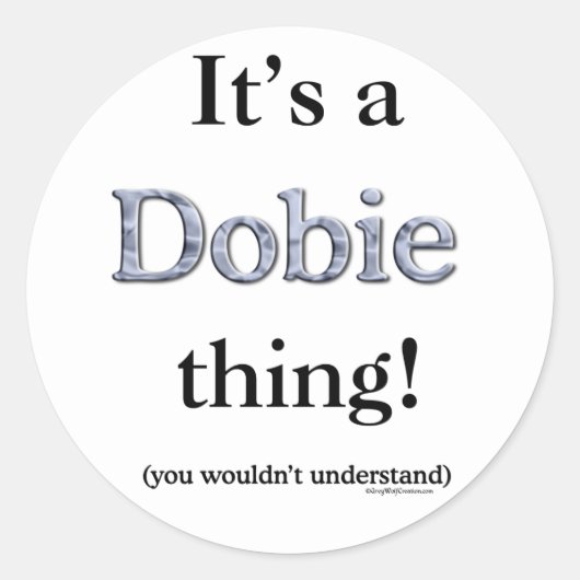 Dobermann Runder Aufkleber (Vorderseite)