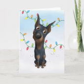 Dobermann-(Schwarzes u. TAN) Weihnachten DOB1 (Vorderseite)