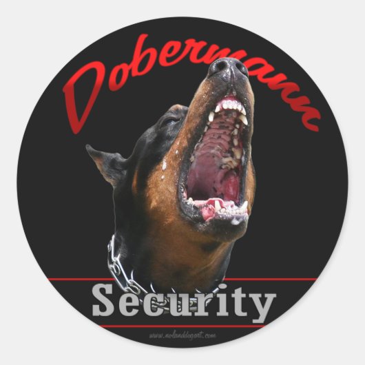 Dobermann Security Runder Aufkleber (Vorderseite)