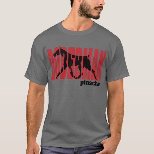 Dobermann-Silhouette, bewegend T-Shirt (Vorderseite)