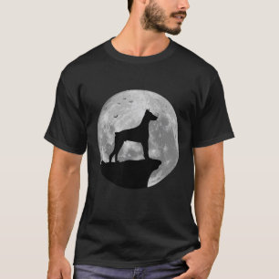 Dobermann-Silhouette im Mond Halloween-Kostüm T-Shirt