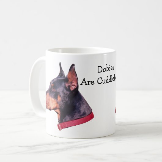 Dobermann sind Cuddlebugs Doberman Foto Kaffeetasse (Vorderseite Links)