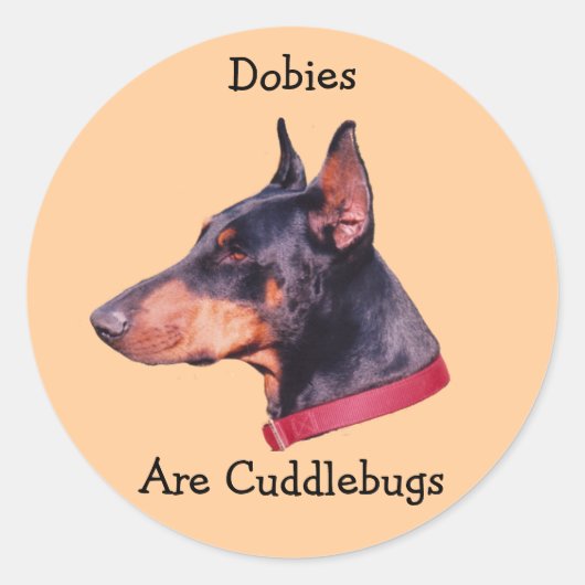 Dobermann sind Cuddlebugs Doberman Pinscher Sticke Runder Aufkleber (Vorderseite)