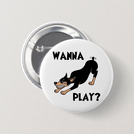 Dobermann - Spiel Button (Vorne & Hinten)