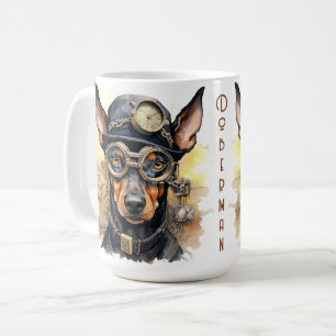 Dobermann Steampunk-Hund Kaffeetasse