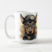 Dobermann Steampunk-Hund Kaffeetasse (Links)