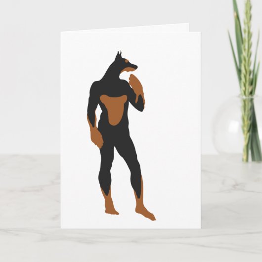 Dobermann-Superheld-Gruß-Karten-Schablone Karte (Vorderseite)