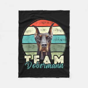 Dobermann-Team-Hunde-Outfit Retro Vintage Doberman Fleecedecke