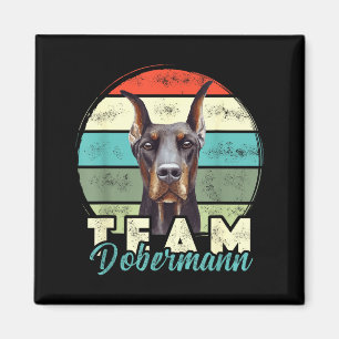 Dobermann-Team-Hunde-Outfit Retro Vintage Doberman Magnet