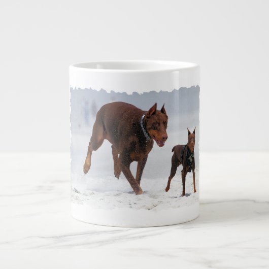 Dobermann und Minuten-Button - BLICK! Ein Mini Jumbo-Tasse (Vorderseite)