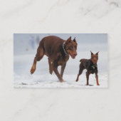 Dobermann und Minuten-Button - BLICK! Ein Mini Visitenkarte (Rückseite)