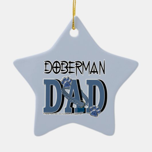 Dobermann VATER Keramik Ornament (Vorne)