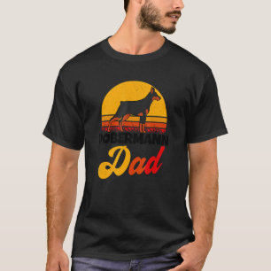 Dobermann-Vater Retro-Hundebesitzer führt den Hund T-Shirt