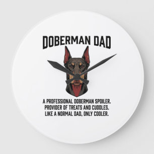 Dobermann-Vater Vintage Gravur Hunde Liebhaber Shi Große Wanduhr