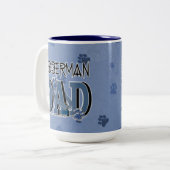 Dobermann VATER Zweifarbige Tasse (Vorderseite Links)