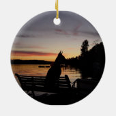 Dobermann-Verzierung Keramikornament (Hinten)