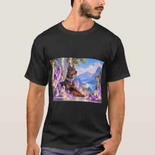 Dobermann Wachhund Amethyst Kristall Parrish T-Shirt