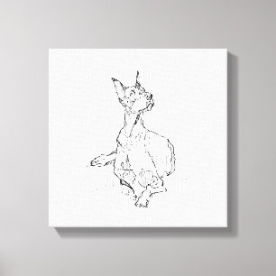 Dobermann-Wandkunst – Minimalistische Hundelinienz Leinwanddruck