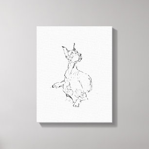 Dobermann-Wandkunst – Minimalistische Hundelinienz Leinwanddruck