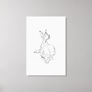 Dobermann-Wandkunst – Minimalistische Hundelinienz Leinwanddruck