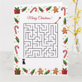 Dobermann-Weihnachts-Labyrinth-Puzzle-Feiertag Karte (Gelbe Blume)