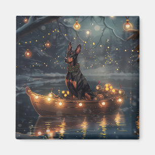 Dobermann-Weihnachtsfest-Reise Magnet