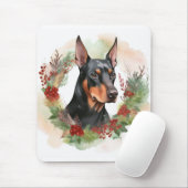 Dobermann-Weihnachtskranz Festlicher Hund Mousepad (Mit Mouse)
