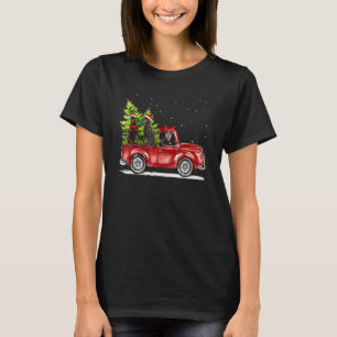 Dobermann Weihnachtsmann Rentiere Rotes Lastwagen T-Shirt