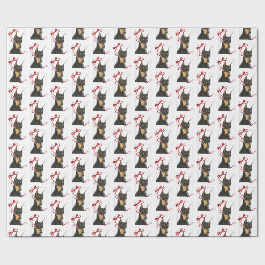 Dobermann-WeihnachtsPackpapier Geschenkpapier (Saum)