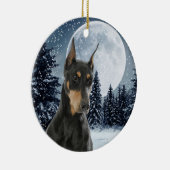 Dobermann-Weihnachtsverzierung Keramikornament (Rechts)