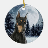 Dobermann-Weihnachtsverzierung Keramikornament (Vorne)
