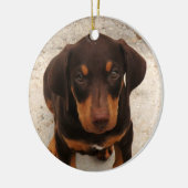 Dobermann-Welpen-Verzierung Keramikornament (Links)