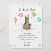 Dobermann Welppy Dog Birthday Danke Karte (Vorderseite)