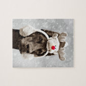 Dobermann-Winter-Porträt Puzzle (Horizontal)