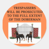 Dobermanneindringling Runder Aufkleber (Vorderseite)