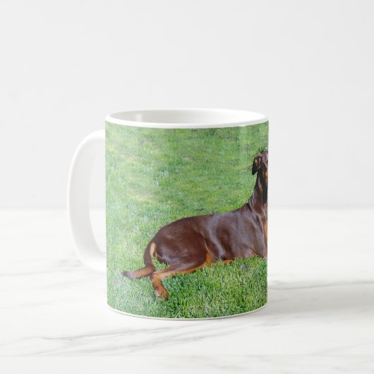 Dobermannhund Kaffeetasse (Vorderseite Links)