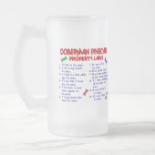 DOBERMANNPINSCHER Eigentums-Gesetze 2 Mattglas Bierglas (Links)