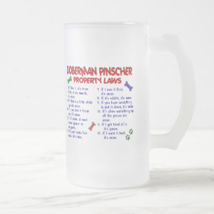 DOBERMANNPINSCHER Eigentums-Gesetze 2 Mattglas Bierglas