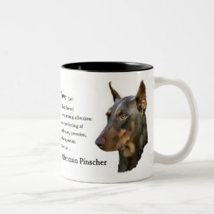Dobermannpinscher-Geschenke Zweifarbige Tasse