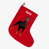 DobermannPinscher Großer Weihnachtsstrumpf (Vorderansicht (hängend))