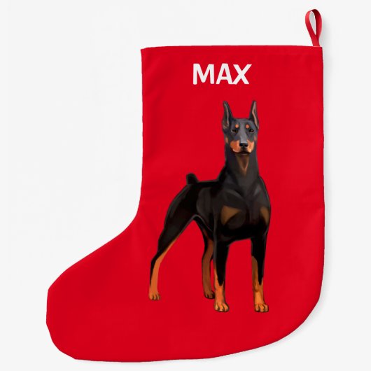 DobermannPinscher Großer Weihnachtsstrumpf (Rückseite)