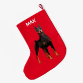 DobermannPinscher Großer Weihnachtsstrumpf (Rückseite (Hängend))