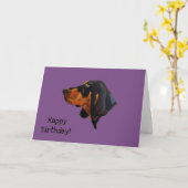 Dobermannpinscher-Hund Karte (Gelbe Blume)