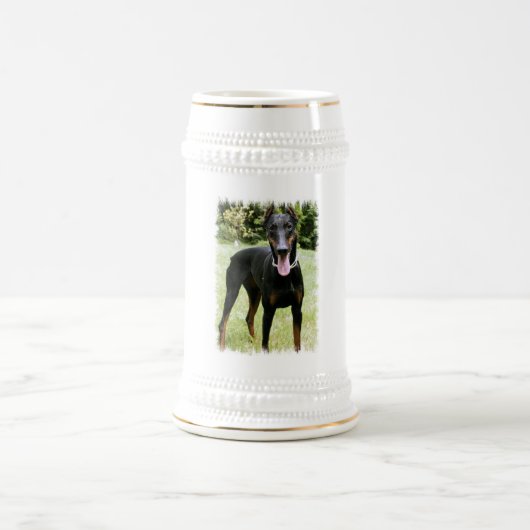 Dobermannpinscher-Hundebier Stein Bierglas (Mittel)