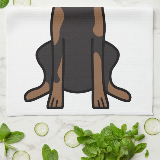 Dobermannpinscher-HundeCartoon Geschirrtuch (Gefaltet)