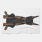 Dobermannpinscher-HundeCartoon Geschirrtuch (Horizontal)