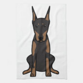 Dobermannpinscher-HundeCartoon Geschirrtuch (Vertikal)